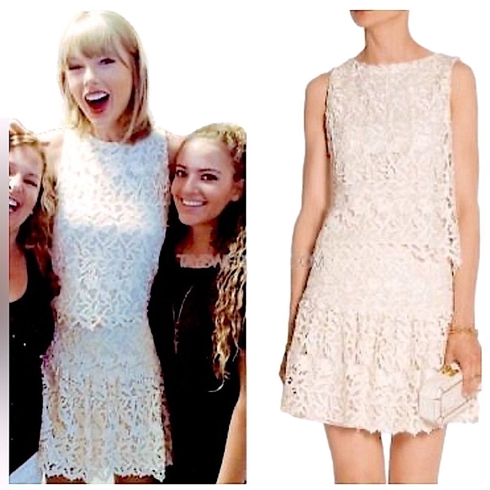 Alice + Olivia Amal Guipure Lace Top size M & Jayce Lace Mimi Ivory skirt size 4 - Picture 6 of 13